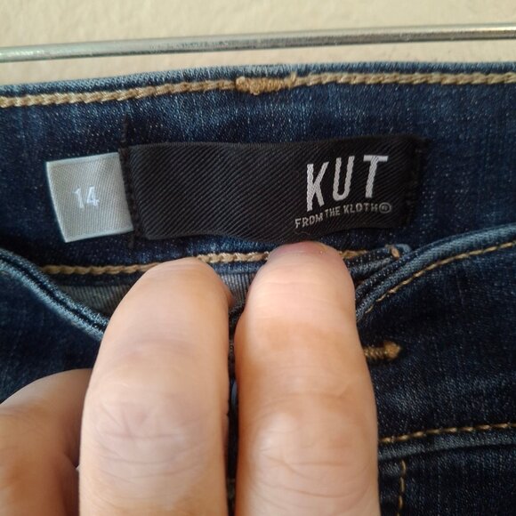Kut Jeans Donna Fab AB Ankle Skinny Shark Bite Hem 14 Blue - Picture 3 of 11